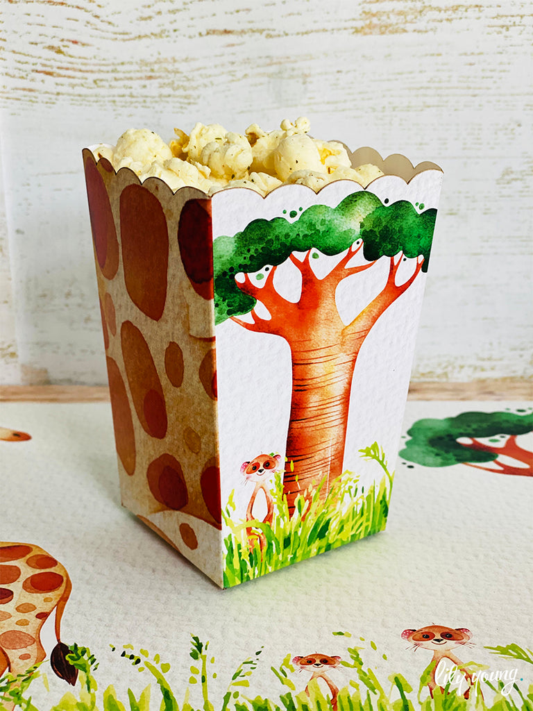 Safari Popcorn boxes - Pack of 12