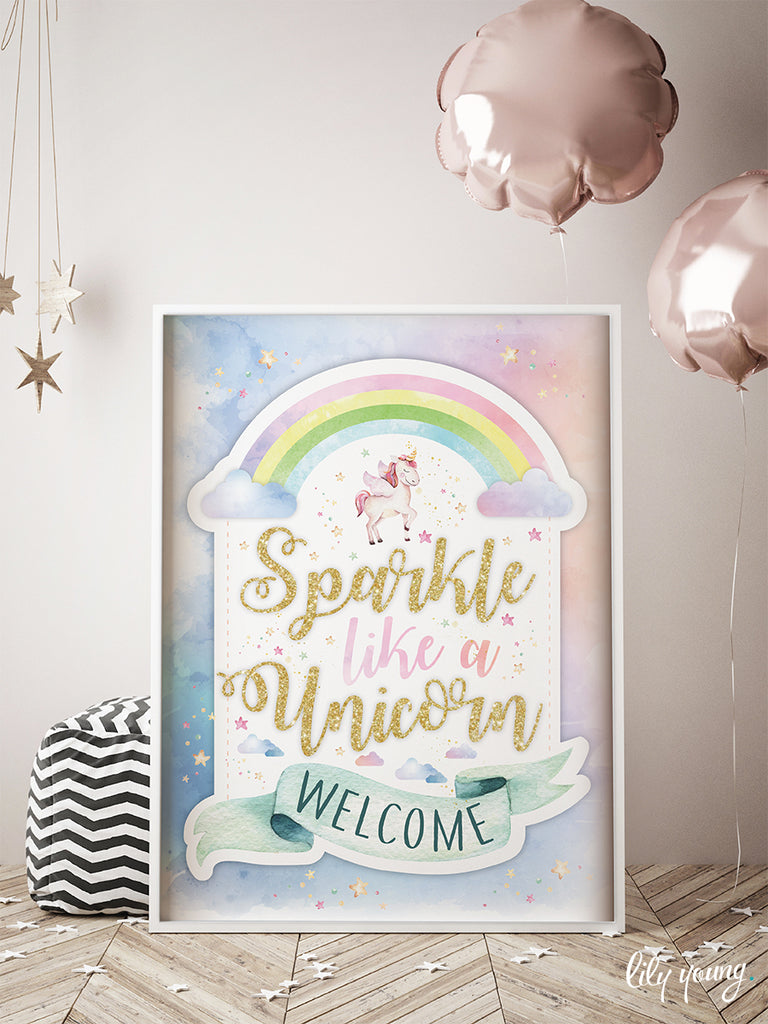 Unicorn Welcome Sign - Pack of 1