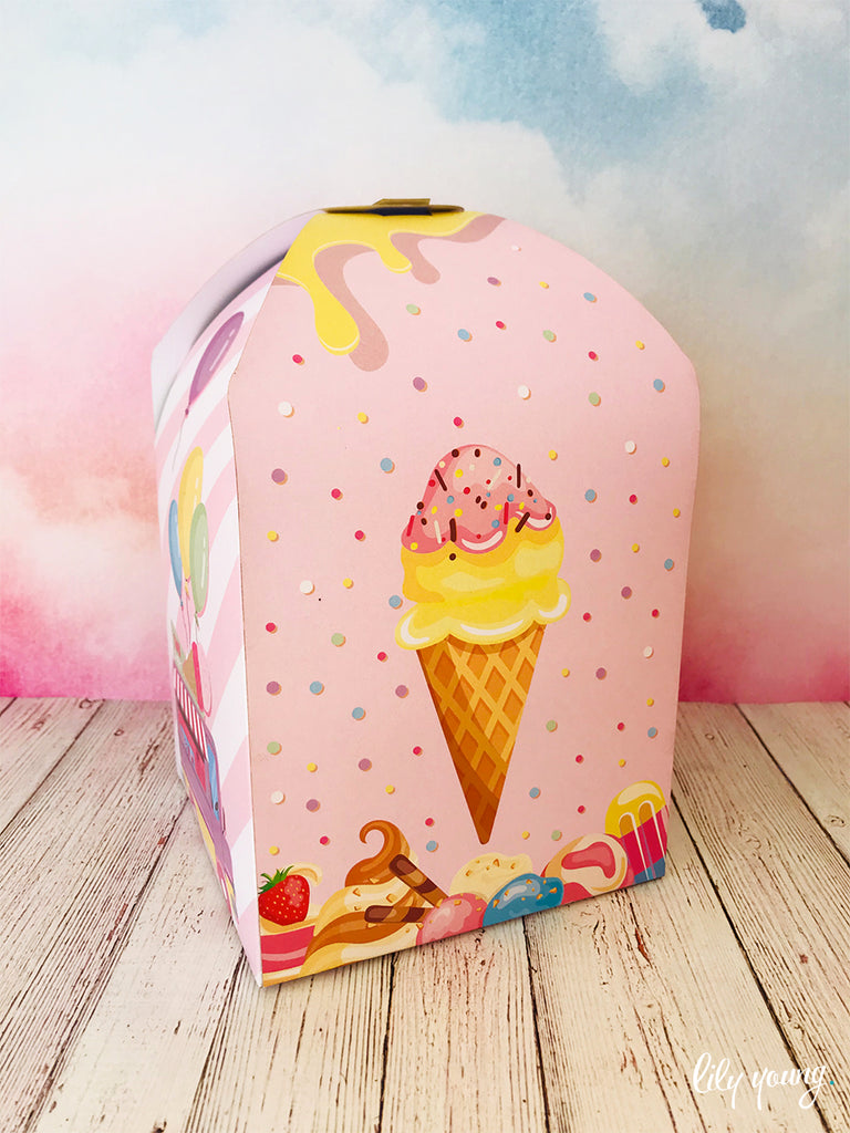 Large Pink Ice Cream Boxes - Pack of 12
