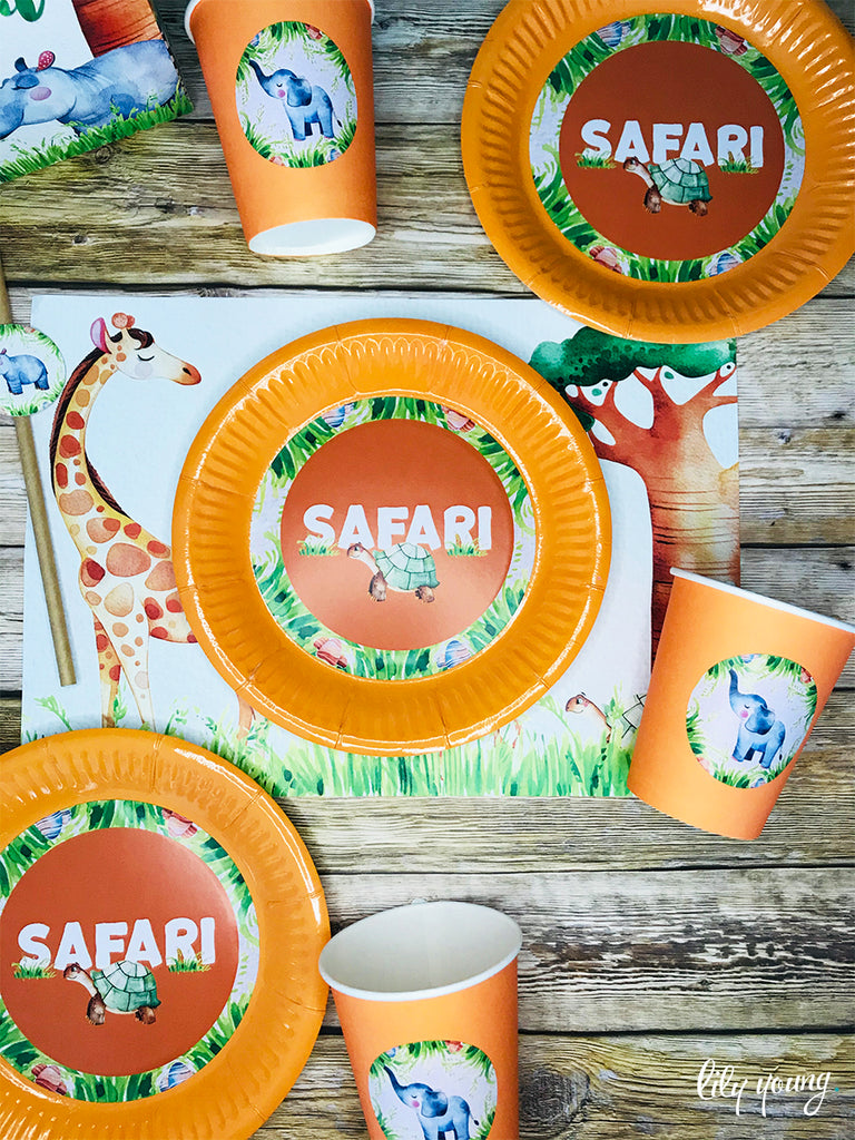 Safari Paper Cup with Sticker - Pack of 12