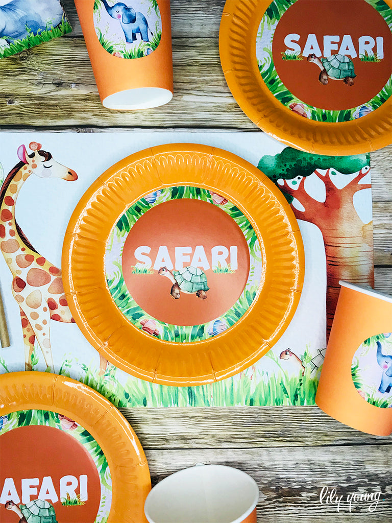 Safari Paper Plate with Sticker - Pack of 12