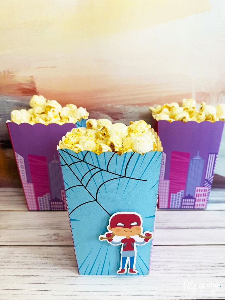 Superhero Girl Popcorn boxes - Pack of 12