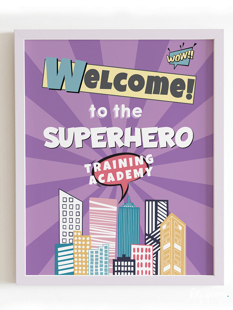 Superhero Girl Welcome Sign - Pack of 1
