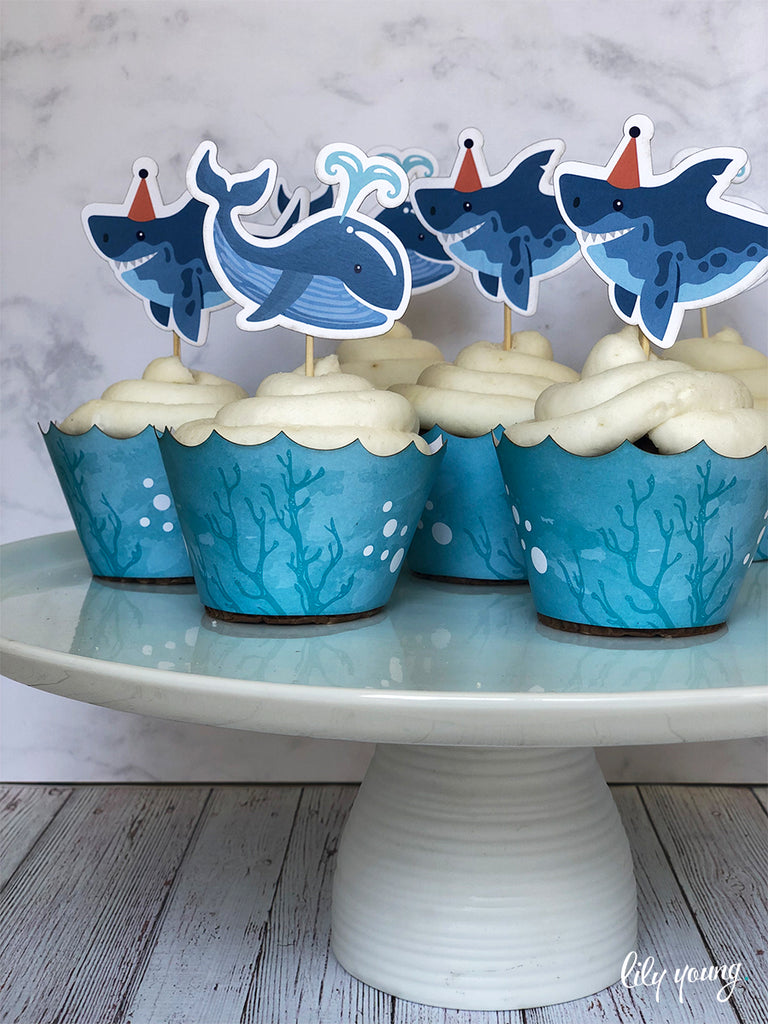 Under the sea Cupcake wrapper & topper - Pack of 12