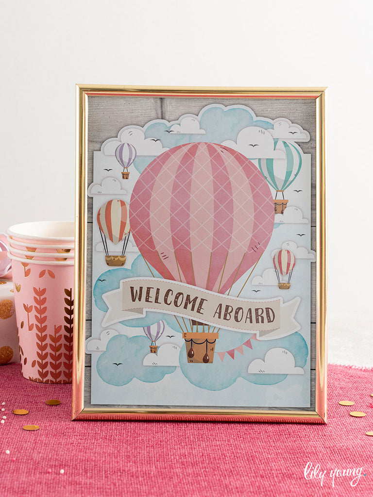 Up & Away Girl Welcome Sign - Pack of 1