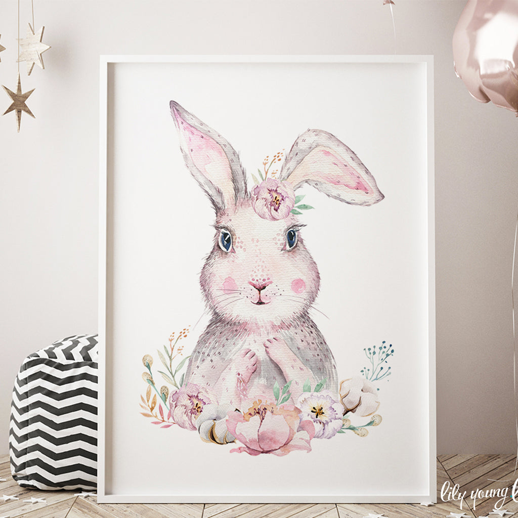 Floral Bunny Wall Art