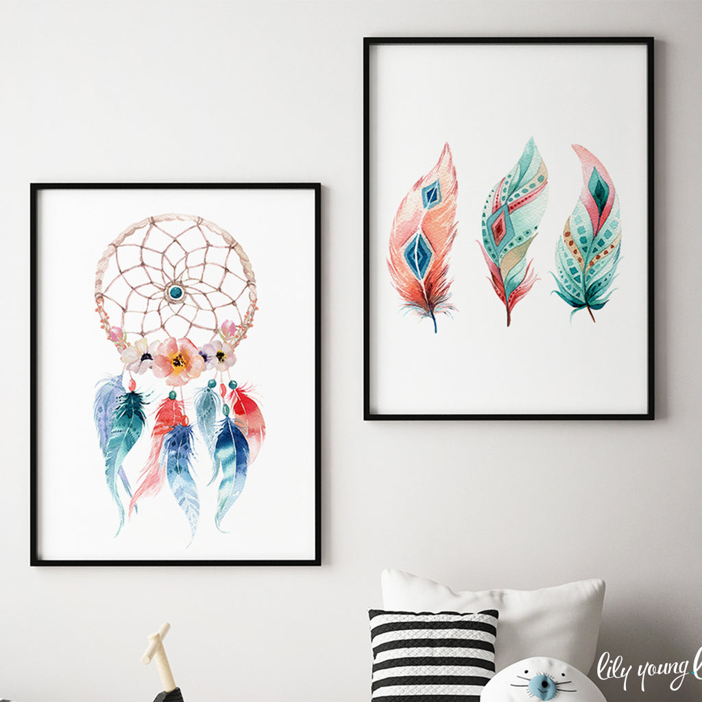 Blue Feathers Wall Art
