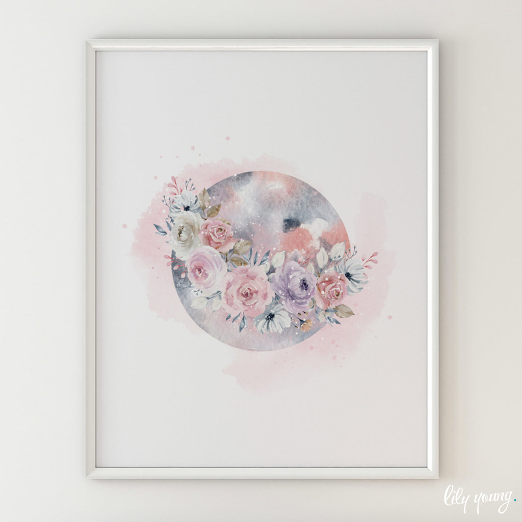 Floral Moon Wall Art