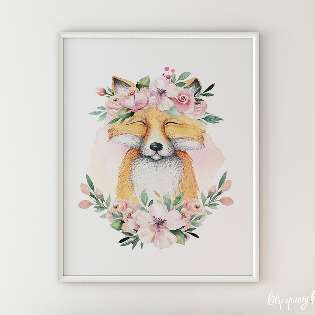 Floral Fox Wall Art